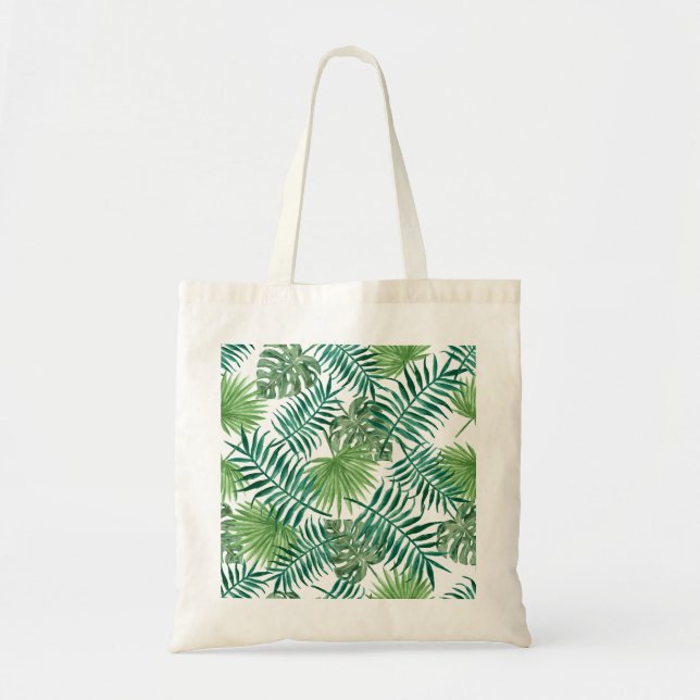Tote Bag Feuilles de la jungle tropicale (Devant)