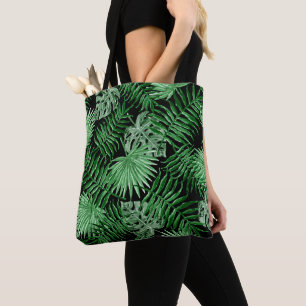 Tote Bag Feuilles de palmier vert chic tropical Art d'été