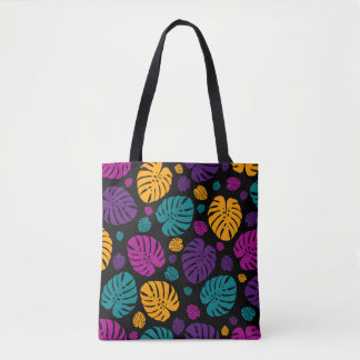 Tote Bag Feuilles de palmiers colorés