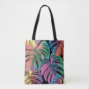 Tote Bag Feuilles de palmiers peints tropicaux