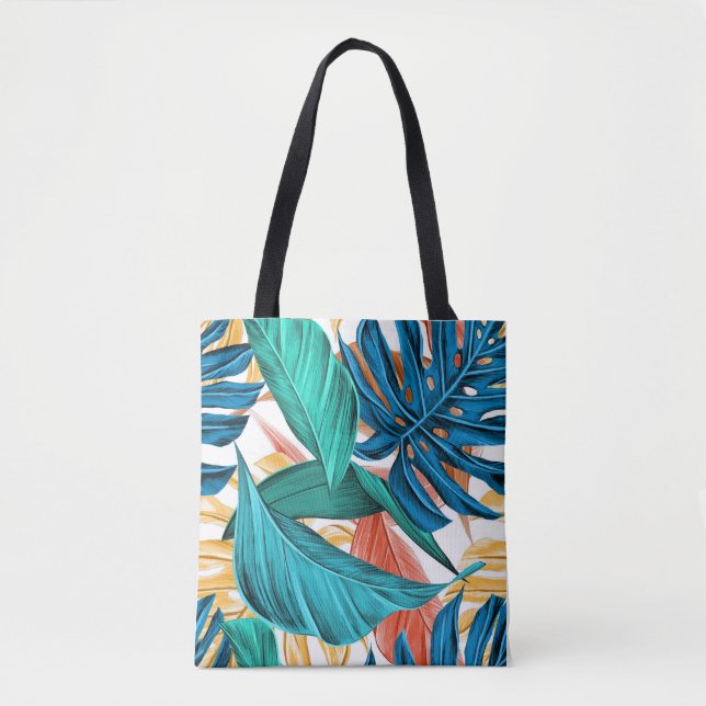 Tote Bag Feuilles de palmiers tropicaux (Devant)
