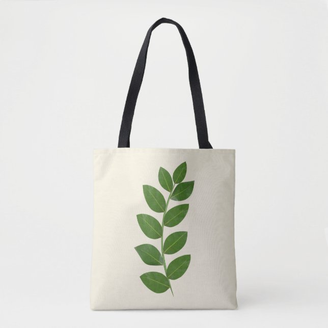 Tote Bag Feuilles de plante verte moderne (Devant)