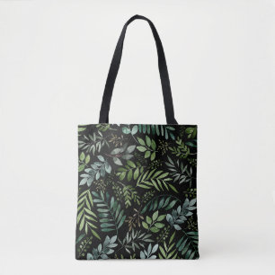 Tote Bag Feuilles de verdure aquarelle 