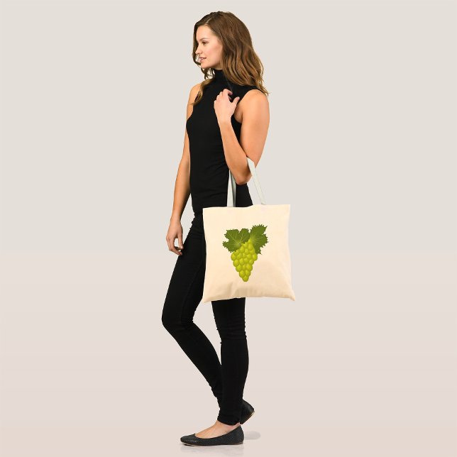 Tote Bag Feuilles de vigne de raisins verts Fruit frais (Créateur téléchargé)