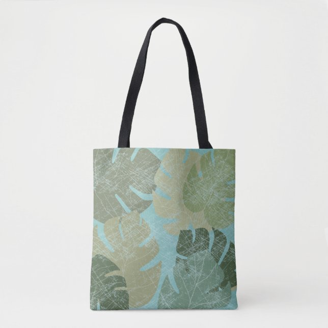 Tote Bag Feuilles dénaturés tropicaux (Devant)