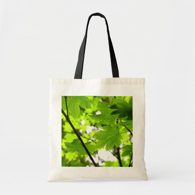 Tote Bag Feuilles d'érable avec Raindrops (Devant)