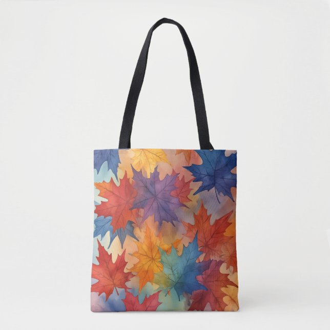 Tote Bag Feuilles d'érable d'automne artistique Fourre-tout (Devant)