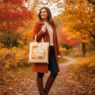 Tote Bag Feuilles d'érable d'automne avec texte personnalis
