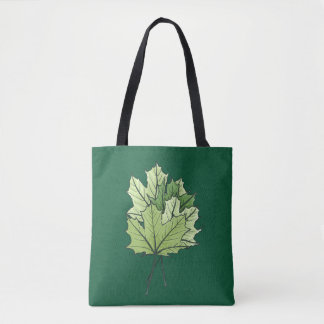 Tote Bag Feuilles D'Érable Vert Au Printemps