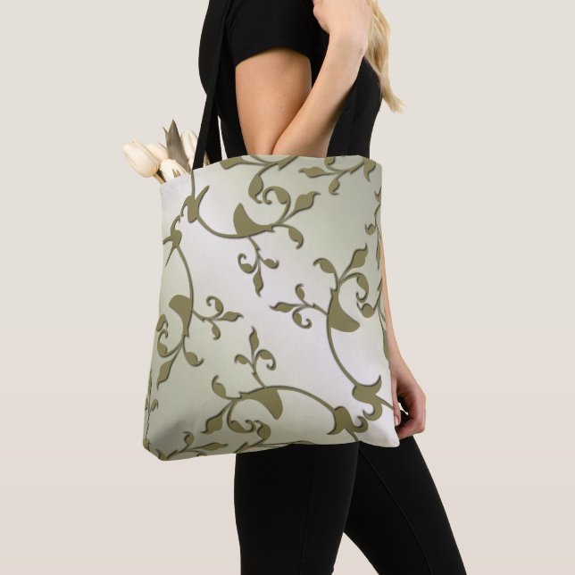 Tote Bag Feuilles d'olive défilantes (De près)