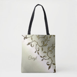 Tote Bag Feuilles d'olive défilantes Personnalisé