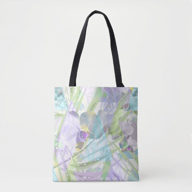 Tote Bag Feuilles d'orchidées et de palmiers, tropicale (Devant)