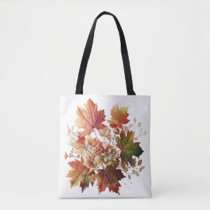 Tote Bag Feuilles et fleurs d'automne en bouquet d'automne