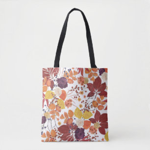 Tote Bag Feuilles et Roses de l'automne