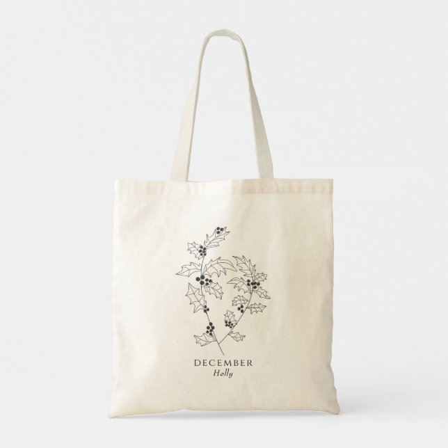 Tote Bag Feuilles holistiques et baies - Décembre mois de n (Dos)