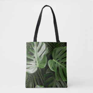 Tote Bag Feuilles Monstera, aménagement tropical de luxe.
