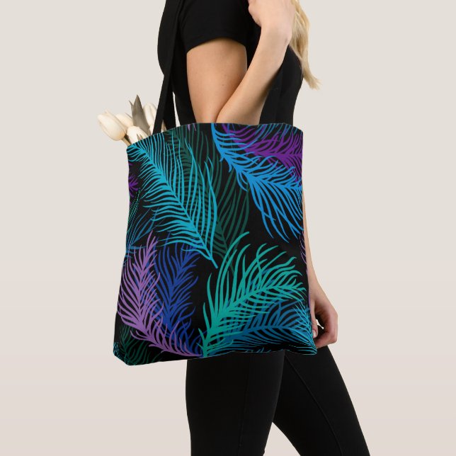 Tote Bag Feuilles Palm multicolores (De près)
