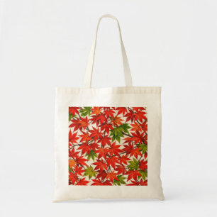Tote Bag Feuilles rouges de l'érable japonais motif botaniq
