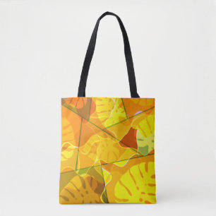 TOTE BAG FEUILLES TROPICALES ABSTRAITES