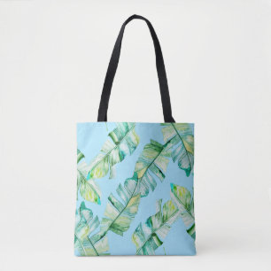 Tote Bag Feuilles tropicaux aquarelle, illustration transpa