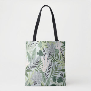 Tote Bag Feuilles tropicaux : impression Vintage à main.