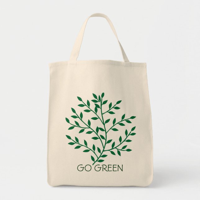 Tote Bag Feuilles vertes branche d'olive verte feuille alle (Devant)