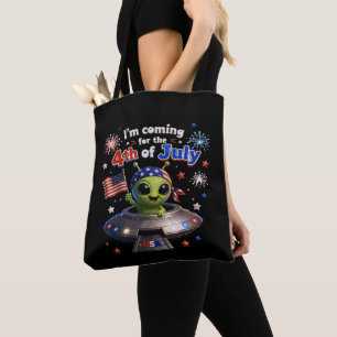 Tote Bag Feux d'artifice patriotiques d'aliens du 14 juille