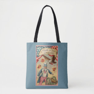 Tote Bag Feux d'artifice vintage du 4 juillet avec l'oncle