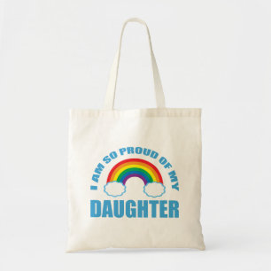 Tote Bag Fier de ma fille Gay pride arc-en-ciel Parent