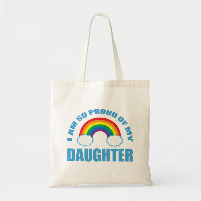 Tote Bag Fier de ma fille Gay pride arc-en-ciel Parent (Devant)