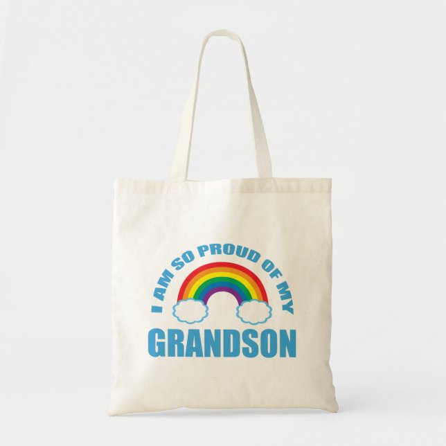 Tote Bag Fier de mes grands-parents arc-en-ciel de mon peti (Devant)