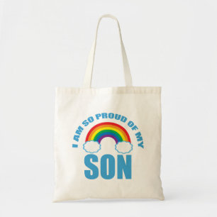 Tote Bag Fier de mon fils Gay pride arc-en-ciel Parent