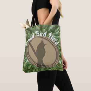 Tote Bag Fier Oiseau Nerd Silhouette Brown Oiseau vert