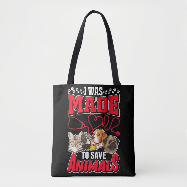 Tote Bag Fier Vet Tech Aimer Animaux Vétérinaire (Devant)