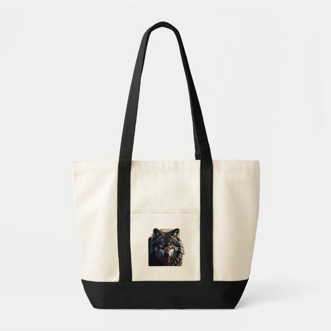 Tote Bag Fierce Wolf – Symbol of Strength and Freedom (Devant)