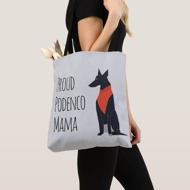 Tote Bag Fière Podenco Mama Podenco noir (De près)