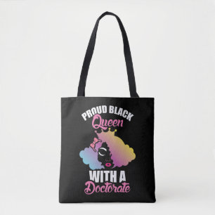 Tote Bag Fière Reine noire avec doctorat