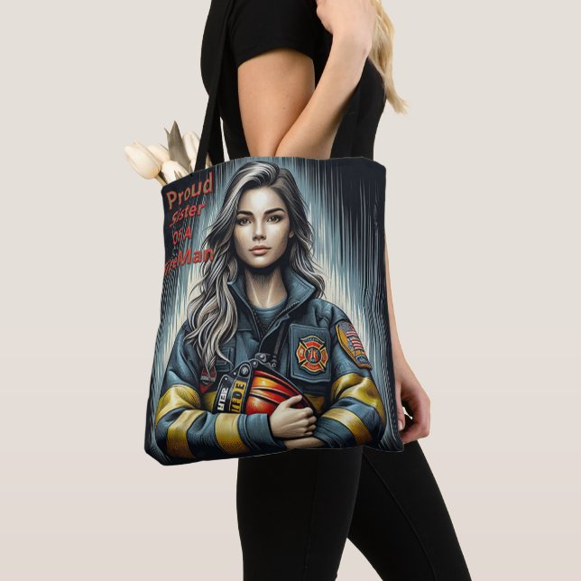 Tote Bag Fière Soeur D'Une Robotique De Lutte Contre Les Fe (De près)