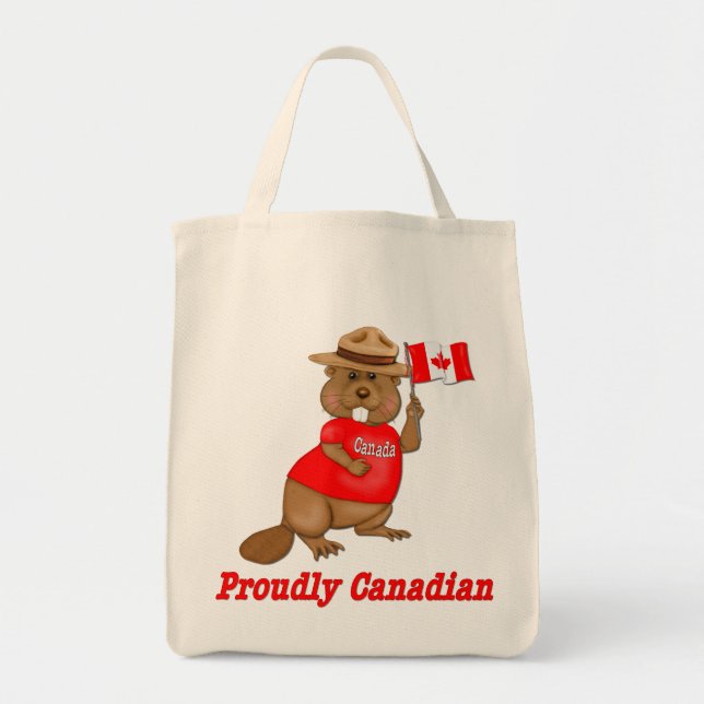 Tote Bag Fièrement le castor canadien (Devant)