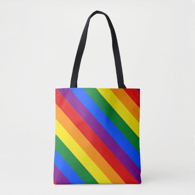 Tote Bag Fierté arc-en-ciel (Devant)