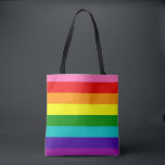 Tote Bag Fierté arc-en-ciel rétro<br><div class="desc">Bandes arc-en-ciel d'inspiration rétro inspirées du design original du drapeau de la fierté par boulanger gilbert,  dont rose et turquoise.</div>