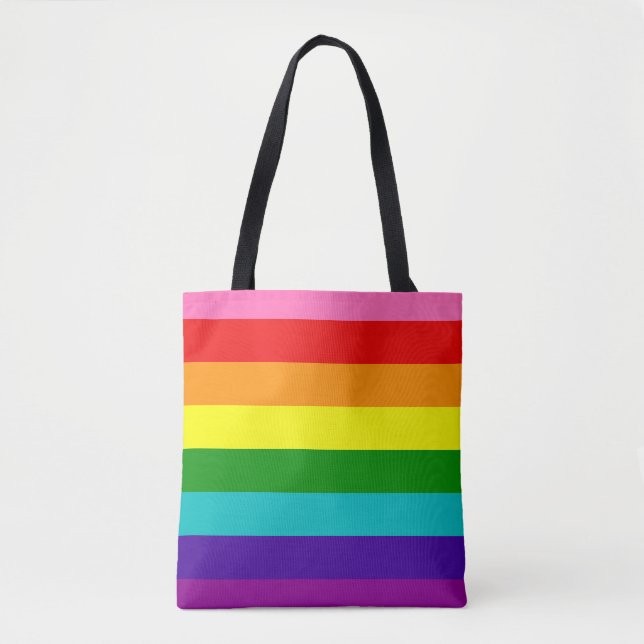 Tote Bag Fierté arc-en-ciel rétro (Devant)
