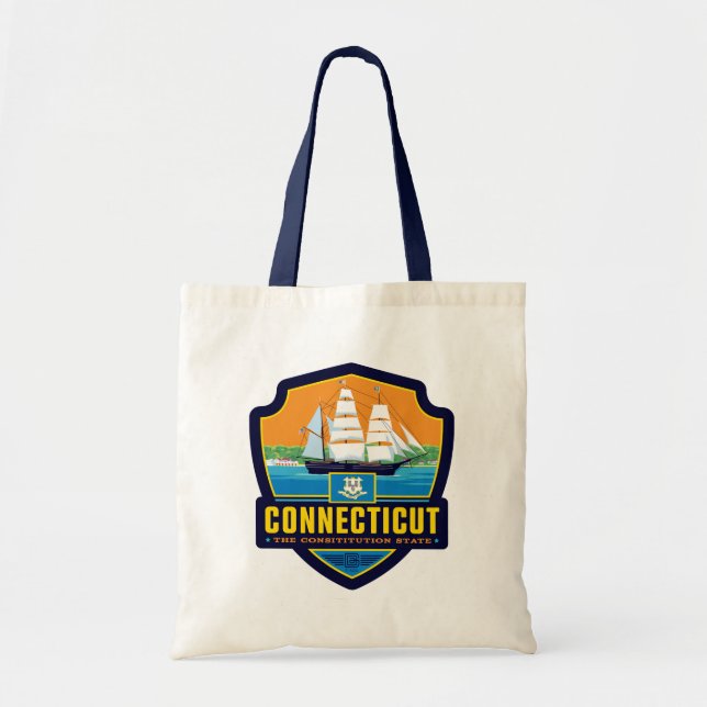 Tote Bag Fierté de l'État | Connecticut (Devant)