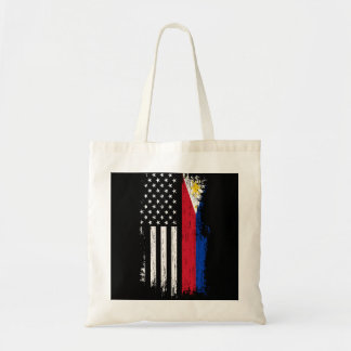 Tote Bag Fierté du drapeau philippin américain Philippines