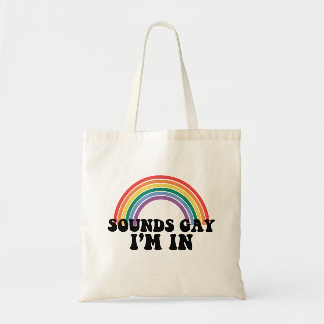 Tote Bag Fierté LGBT Sons Gay Je Suis Dans Gay Rainbow (Devant)