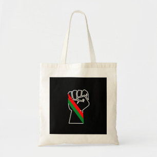 Tote Bag fierté noire drapeau rouge vert poing panafricain