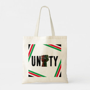 Tote Bag fierté noire drapeau rouge vert poing panafricain 