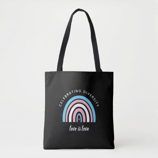 Tote Bag Fierté transgenre célébrant la diversité Citation  (Devant)