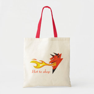Tote Bag Fiery Devil's Head "Hot to shop"