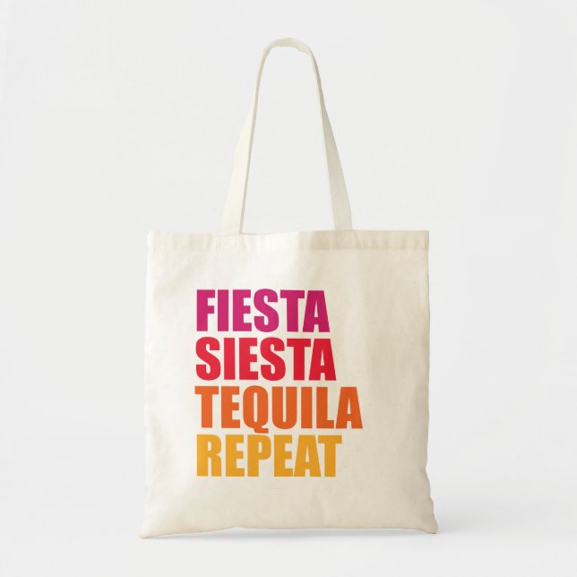 Tote Bag Fiesta, Siesta, Tequila Bachelorette Vacances (Devant)